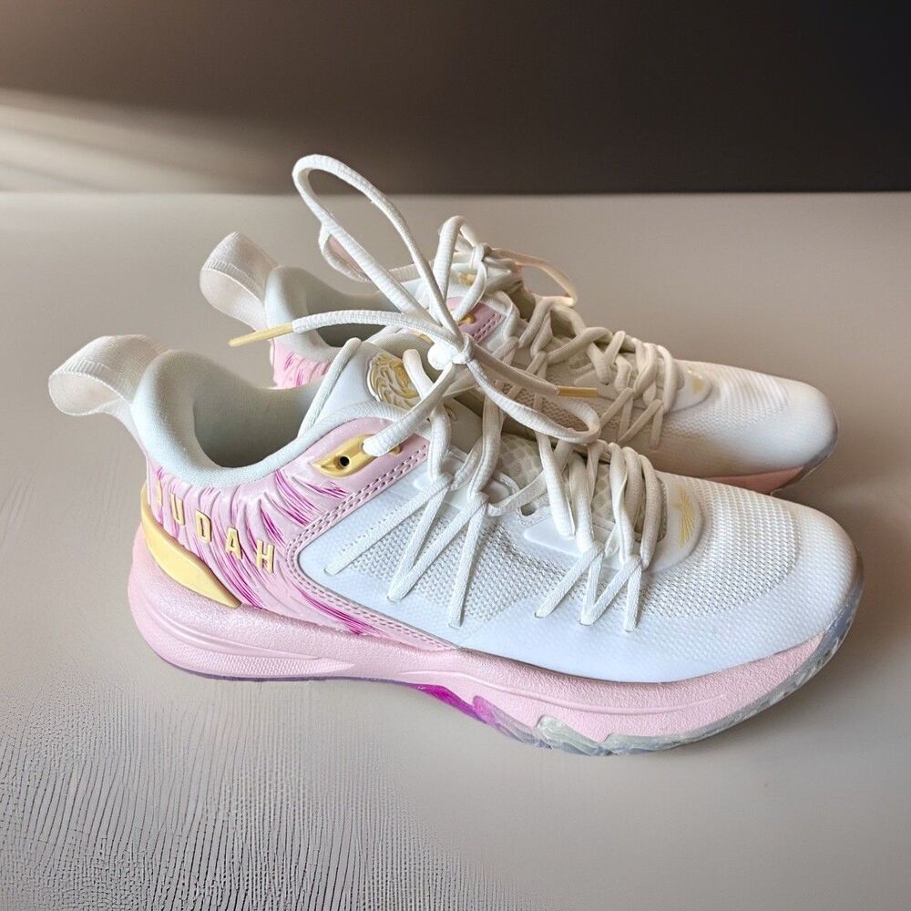 Judah 1 Low "New Creation" Basketball Shoes Pink Christian Men 4.5 Women 6